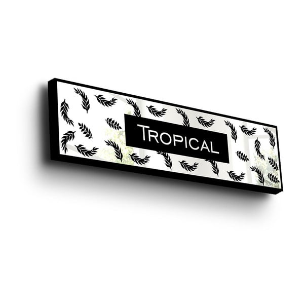 Tropical tükrös fali dísz fa kerettel, 108 x 28 cm