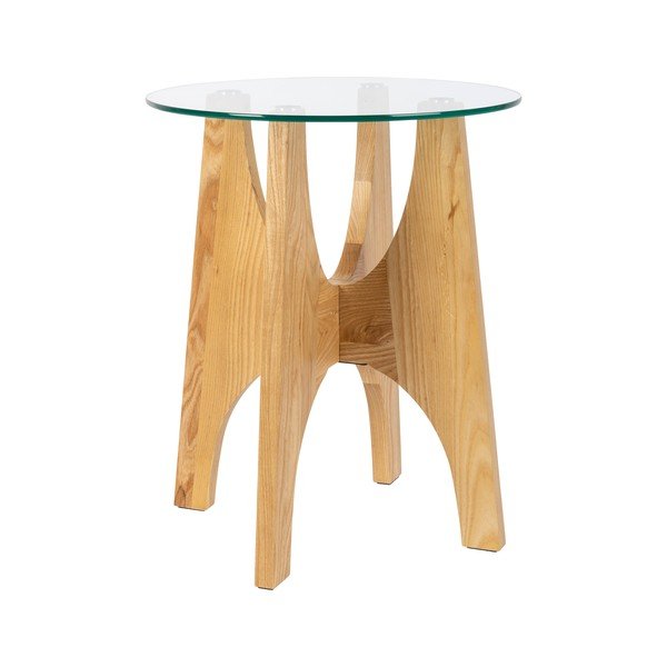 Kerek tárolóasztal üveg asztallappal ø 45 cm Kobe – Zuiver