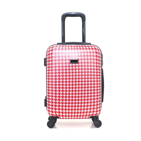 Molly pirosasfehér gurulós bőrönd, 31 l - Lollipops