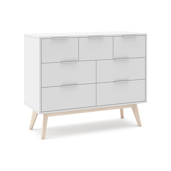 Fehér alacsony komód 120x83 cm Campus – Marckeric-image-3