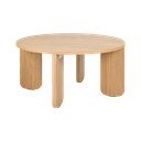 Natúr színű kerek dohányzóasztal tölgyfa dekoros asztallappal ø 75 cm Kuvu – noo.ma