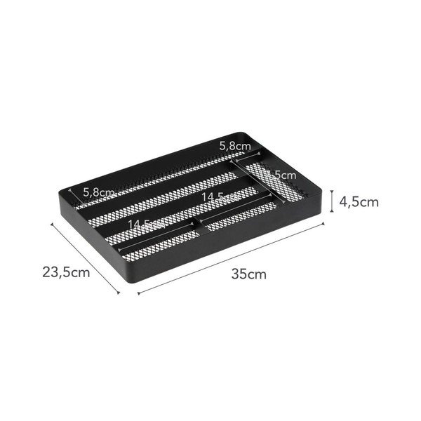 Tower Mesh fekete evőeszköztartó fiókrekesz - YAMAZAKI-image-2