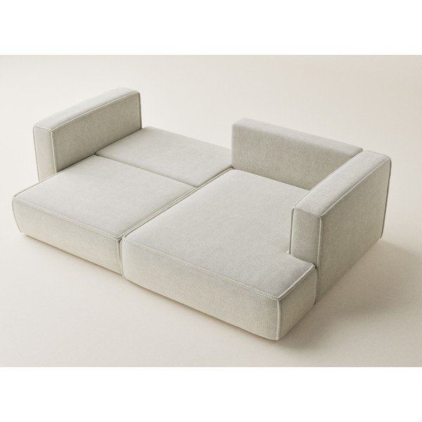 Krémszínű zsenília kinyitható-tárolóhelyes sarokkanapé (jobb oldali-heverő résszel) Velto – Maison de Rêve-image-3