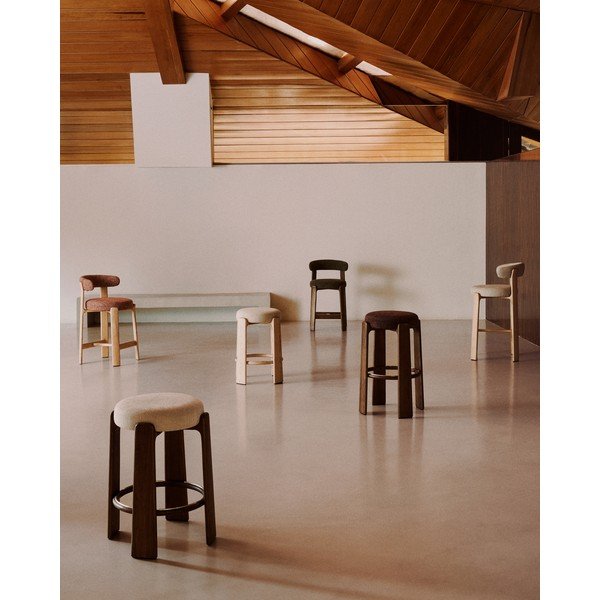 Zöld-sötét natúr színű kőrisfa bárszék (ülésmagasság 65 cm) Granite – Kave Home-image-4