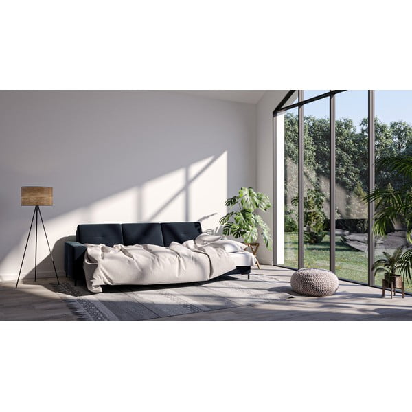 Moor sötétkék bársony sarokkanapé, jobb oldali - Ghado-image-1