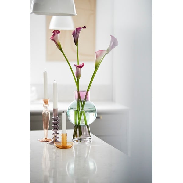 Rózsaszín üveg gyertyatartó - Bahne & CO-image-1