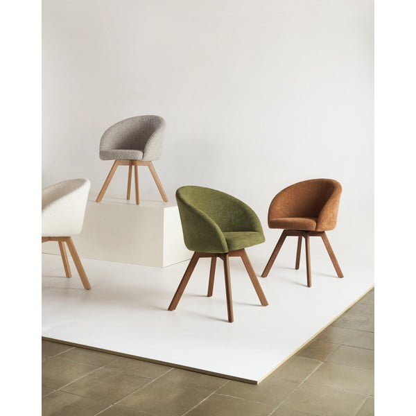 Barna kárpitozott étkezőfotel Marvin – Kave Home-image-2