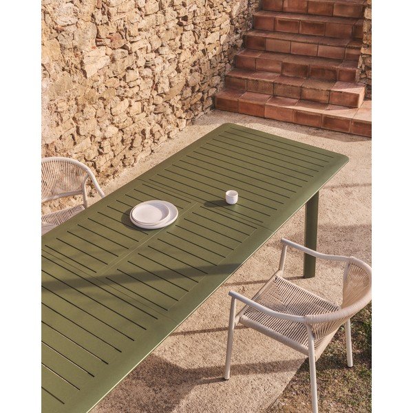 Fém kerti étkezőasztal 100x205 cm Brela – Kave Home-image-2
