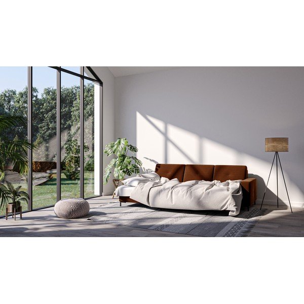 Moor sötét narancssárga bársony sarokkanapé, bal oldali - Ghado-image-1