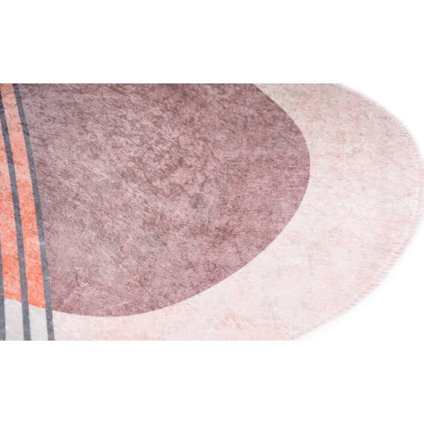 Világos rózsaszín-világosszürke mosható szőnyeg 80x120 cm Oval – Vitaus-image-2