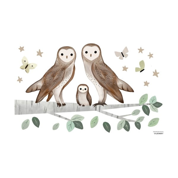 Matrica lap 64x40 cm Owls Family – Lilipinso