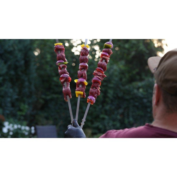 Rozsdamentes acél grillnyárs szett 3 db-os Rotisserie – Remundi-image-1