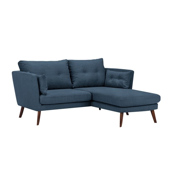 Elena kék háromszemélyes kanapé, jobb oldali fekvőfotellel - Mazzini Sofas