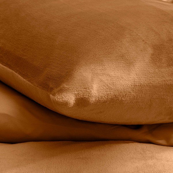 Világosbarna kétszemélyes-hosszabbított háromrészes mikroflanel ágyneműhuzat 240x220 cm Flanou – douceur d'intérieur-image-2