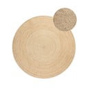 Elefántcsont színű kétoldalas juta kerek szőnyeg ø 140 cm Braided – Hanse Home