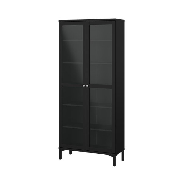 Fekete tálalószekrény 89x203 cm Roma – Tvilum-image-2