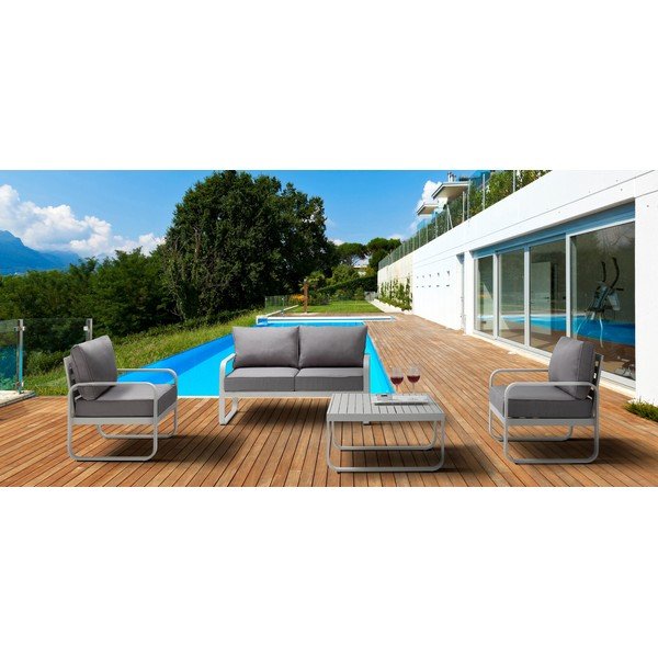 Világosszürke fém kerti fotel Ischia – Tomasucci-image-1