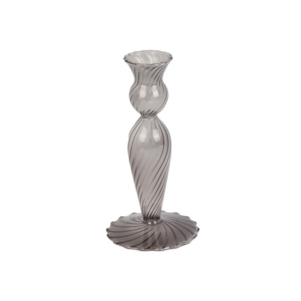 Swirl szürke üveg gyertyatartó, magasság 17 cm - PT LIVING