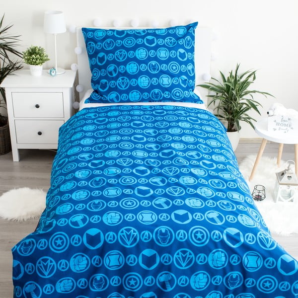 Pamut gyerek egyszemélyes ágyneműhuzat, világító hatással 140x200 cm Avengers - Jerry Fabrics-image-2