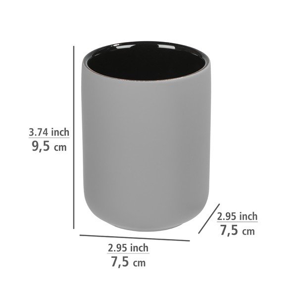 Avellino szürke kerámia fogkefetartó pohár - Wenko-image-3