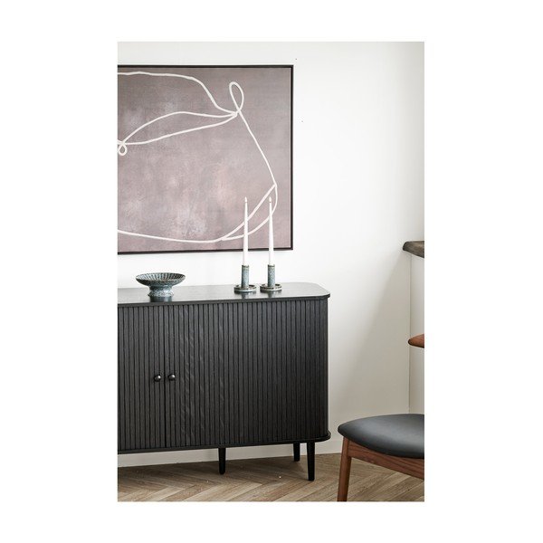 Fekete borovi fenyő komód 140x79x40 cm Nikko – House Nordic-image-2