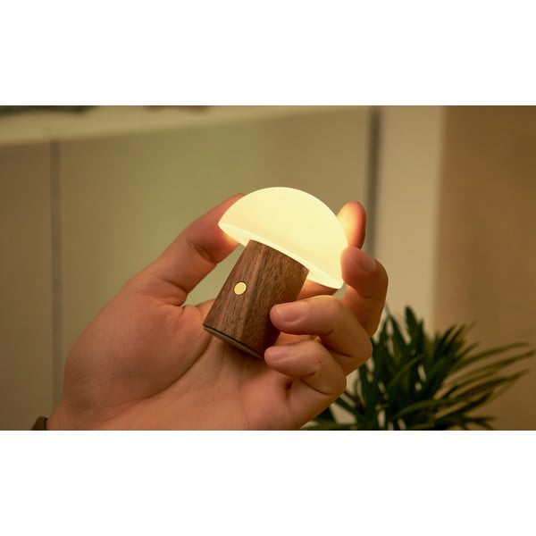 Fehér-sötét natúr színű LED asztali lámpa (magasság 7 cm) Alice Mushroom – Gingko-image-4