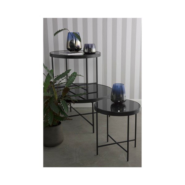 Smooth XL fekete dohányzóasztal, ø 60 cm - Leitmotiv-image-1