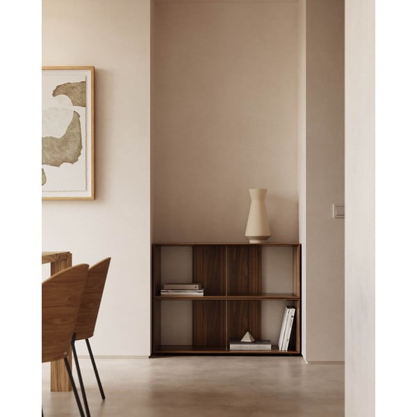 Natúr színű moduláris polcrendszer szett diófa dekorral 2 db-os  101x76 cm Litto – Kave Home-image-1