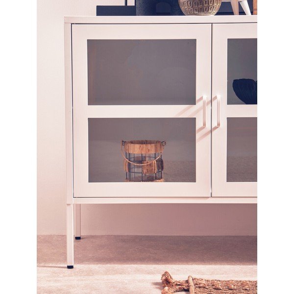Fehér acél tálalószekrény 140x80x45 cm Acier – Premier Housewares-image-3