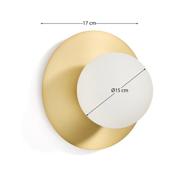 Fehér-aranyszínű fali lámpa ø 25 cm Brisia – Kave Home-image-4