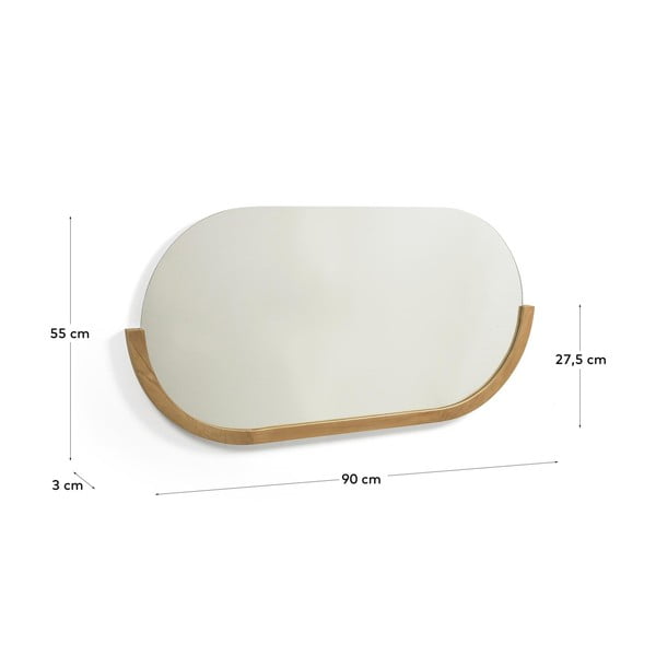 Fali tükör tömörfa kerettel 96x55 cm Rokia – Kave Home-image-4