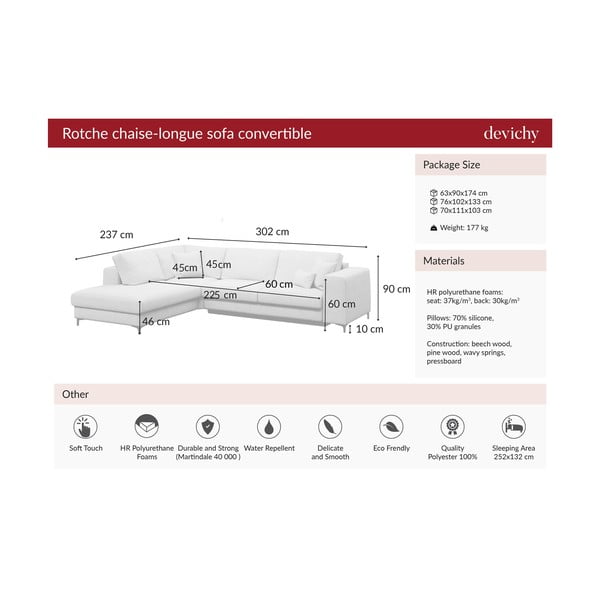 Rothe sötétszürke kinyitható sarokkanapé, bal oldali - devichy-image-3