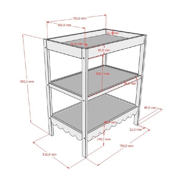 Bézs pelenkázó asztal pelenkázó feltéttel Swingo – Vipack-image-2