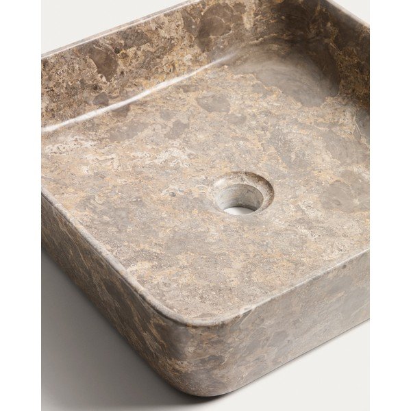 Szürke kő mosdókagyló 40x40 cm Darnen – Kave Home-image-4