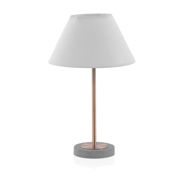 Asztali lámpa fehér lámpabúrával és beton talapzattal, magasság 41 cm - Geese