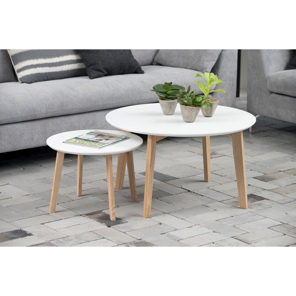 Molina fehér dohányzóasztal, ⌀ 50 cm - Actona-image-3