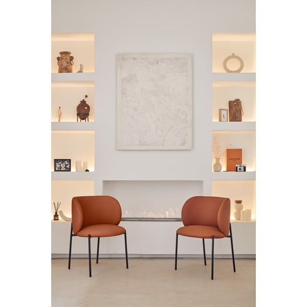 Narancssárga kárpitozott étkezőfotel szett 2 db-os Mogi – Teulat-image-2