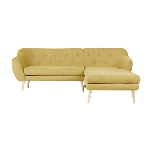 Sicile sárga kanapé jobboldali fekvőfotellel - Mazzini Sofas