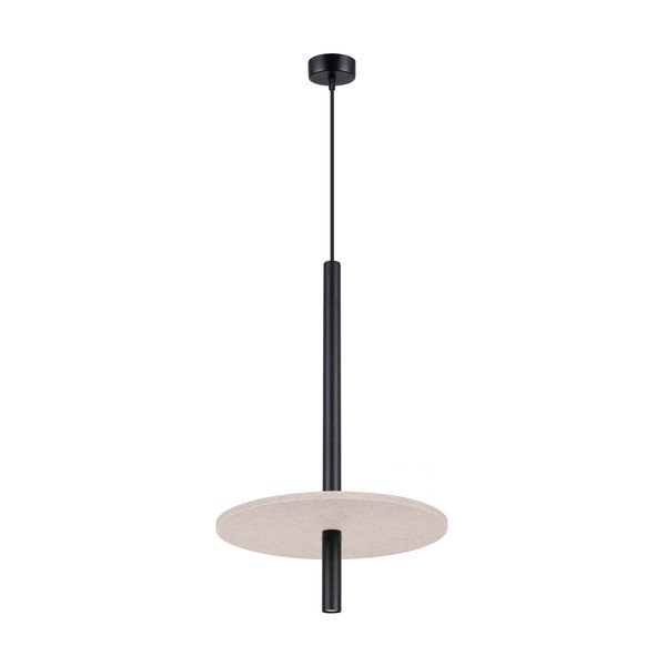 Fekete-bézs fém függőlámpa ø 30 cm Rilu – Sollux