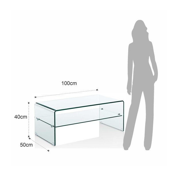 Üveg dohányzóasztal 50x100 cm Cristal Evo – Tomasucci-image-4