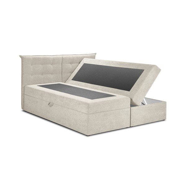 Bézs boxspring ágy tárolóhellyel 160x200 cm Echaveria – Mazzini Beds-image-2