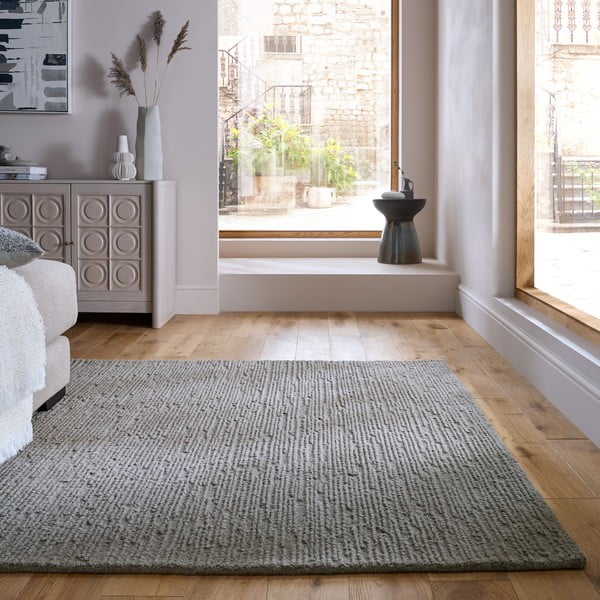 Szürke kézi szövésű gyapjú szőnyeg 160x230 cm Harris Boucle – Flair Rugs-image-1