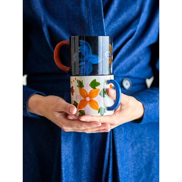 Fekete-bézs kerámia bögre szett 2 db-os 300 ml Maricala – Bloomingville-image-4