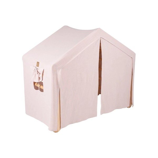 Rózsaszín-natúr színű borovi fenyő pikler háromszög 112x61x94 cm Montessori – Meowbaby-image-3