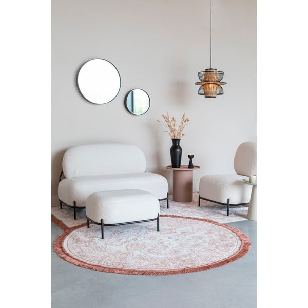 Krémszínű buklé kanapé 125 cm Polly – White Label-image-3