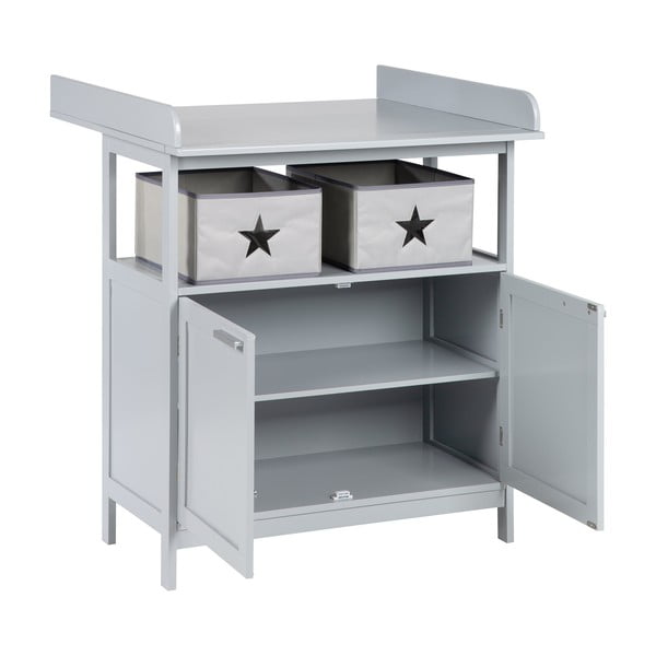 Szürke gyerek komód pelenkázó feltéttel 87x100x75 cm Hamburg – Roba-image-2