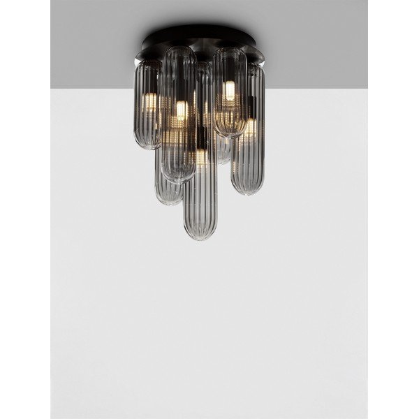 Szürke üveg mennyezeti lámpa üveg búrával Gustave – Nova Luce-image-4