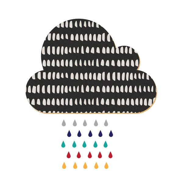 Black Cloud With Colorful Drops dekorációs üzenőtábla, 57 x 40 cm - Dekornik