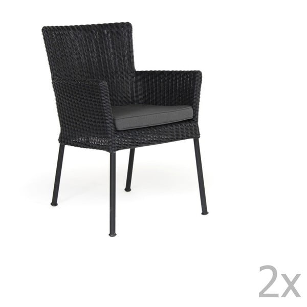 Somerset fekete kerti szék, 2 darab - Brafab