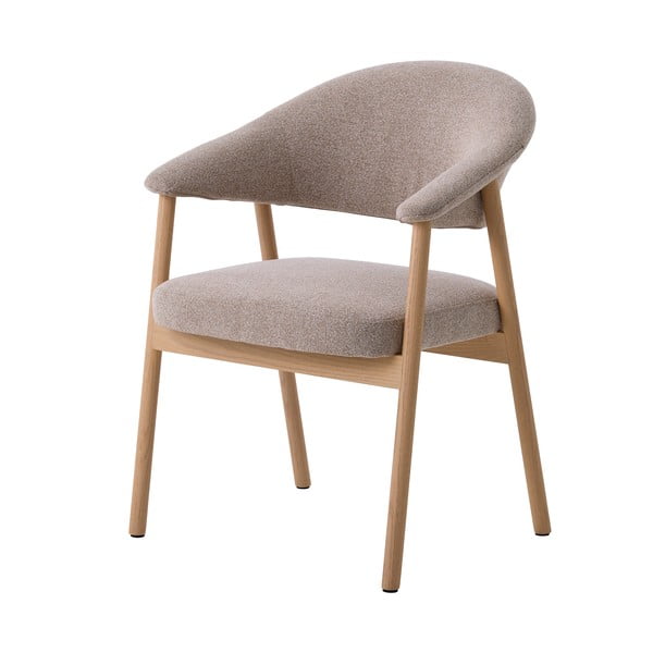 Bézs tölgyfa karfás étkezőfotel szett 2 db-os Elk – Unique Furniture-image-2
